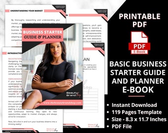 Basic Business Starter Guide and Planner, Training E-Book, Printable PDF, Business Planning, Business Bundle,  2024 Business, Small Business