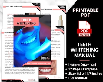 Teeth Whitening Manual, Teeth Whitening Training Manual, Dental Whitening Guide, Teeth Whitening Dental Business, LED Whitening,Beauty-Smile