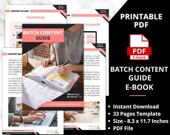 Batch Content Guide E-book, Social Media Content Guide with Master Resell Rights (MRR) and Private Label Rights (PLR) - "Done for You" Guide