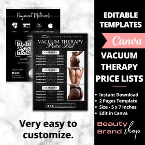 Vacuum Therapy Luxury Price List,  BBL Vacuum Therapy Silver Menu, Vacuum Therapy BBL, Instagram Brazilian Butt Lift Cupping Flyer Pricelist