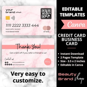 Carte de visite de style carte de crédit, Carte de visite avec code QR, Style carte de crédit, Carte de visite à faire soi-même, Modèle de carte de crédit, Cartes d'influence