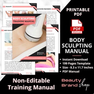 Body Sculpting Manual, Body Contouring PDF Training Manuals, RF Radiofrequency, Ultrasonic Fat Cavitation Lipo Laser & Vacuum Therapy Manual
