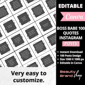 Girl Boss Instagram Posts, Boss Babe Quotes Templates, Instagram Post Quotes White Background, Inspirational Quotes, Motivational Quotes