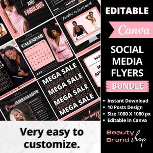 Social Media Flyer Bundle, DIY Flyer Template Design, Hair Bundle Flyers, Beauty Sales Flyers, Instagram Flyers, Premade Business Flyers Set