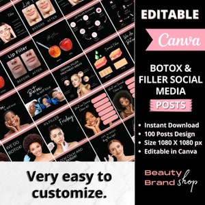 Editable Botox Social Media Post Templates, Filler Instagram Post, Botox & Filler Templates, Anti-Wrinkle Treatment Posts, Aesthetic Beauty