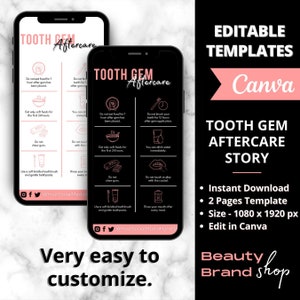 Histoire Instagram de soins dentaires de gemme, histoire post-soin Instagram, histoire post-soin Instagram de gemme dentaire, modèle de soin de post-soin de gemme dentaire, histoire Instagram
