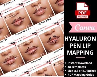 Hyaluron Pen Lip Mapping Training, Lips Mapping, No Needle Lips, Lip Map, Cupid Bow Lift, Russian Lip, Keyhole Pout, PMU Training, PDF Print