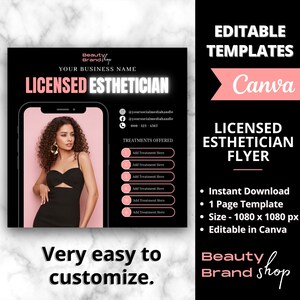 Kosmetikerin Flyer, DIY Flyer Template Design, Hautpflege-Services, Beauty-Gesichtsbehandlung, vorgefertigter Instagram HydraFacial Flyer