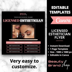 Kosmetikerin Flyer, DIY Flyer Template Design, Hautpflege-Services, Beauty-Gesichtsbehandlung, vorgefertigter Instagram Hydrafacial Flyer