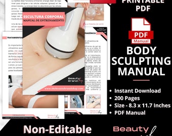 Spanish Version-Body Sculpting Manual, Body Contouring Manual, RF Radiofrequency, Ultrasonic Fat Cavitation Lipo Laser&Vacuum Therapy Manual
