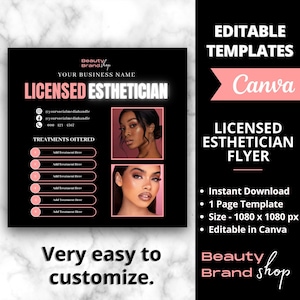 Kosmetikerin Flyer, DIY Flyer Template Design, Hautpflege-Services, Beauty-Gesichtsbehandlung, vorgefertigter Instagram Hydrafacial Flyer