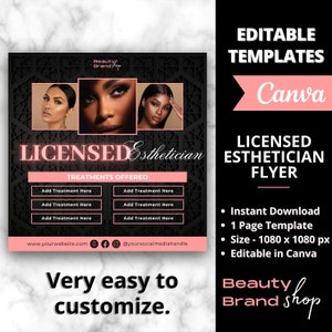 Kosmetikerin Flyer, DIY Flyer Template Design, Skin Care Services Flyer, Beauty Gesichtsbehandlung Flyer, vorgefertigte Instagram Hydraface Flyer