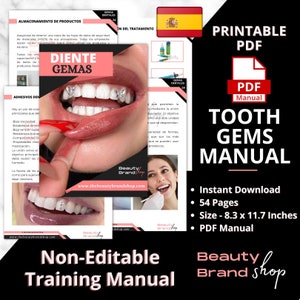 SPANISH Tooth Gems Manual, Tooth Gems Printable Manual, Teeth Jewel, Tooth Gems Flyers, Tooth Gems Course, Tooth Gems, Tooth Gems Designs