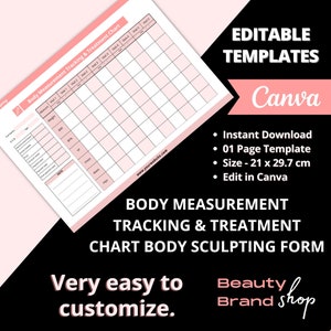 Editable Treatment Chart, Body Sculpting Forms, Body Contouring Consent Form, Fat Cavitation Intake, Esthetician Forms, Body Shaping Forms