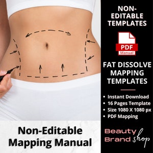 Fat Dissolve Mapping, Fat Dissolving Mapping, Fat Mapping, Hyaluron Pen Mapping, Fat Dissolving Training, Body Sculpting, PMU Training, PDF