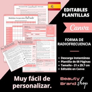 Spanish / Español Formularios De Radiofrecuencia, Estiramiento De La Piel, Formulario De Consentimiento, Radiofrecuencia, Contorno Corporal
