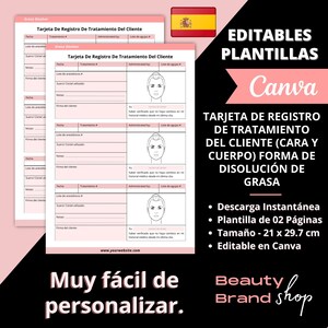 Formulario De Registro Del Cliente, Disolución De Grasa, Tarjeta De Registro De Tratamiento Del Cliente, Formulario De Consentimiento