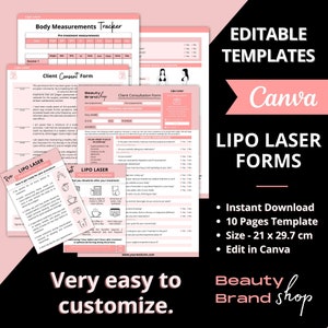 Formularze zgody na laserową lipo, formularze konsultacji w zakresie modelowania sylwetki, formularze laserowej liposukcji, zgody na modelowanie sylwetki, karty opieki po zabiegu kawitacji tłuszczu