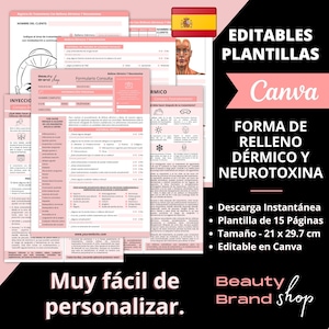 Formularios De Relleno Dérmico Y Neurotoxina, Formularios De Toxina Botulínica Y Botox, Formulario De Consentimiento, Cuidado Posterior