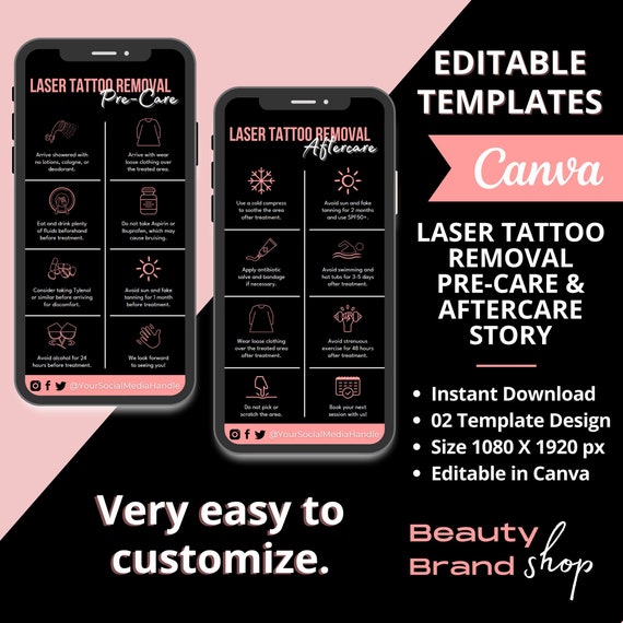 100 Laser Tattoo Removal Instagram Templates Tattoo Social Media Templates  Brow Tattoo Tattoo Removal Aftercare Tattoo Removal Info 