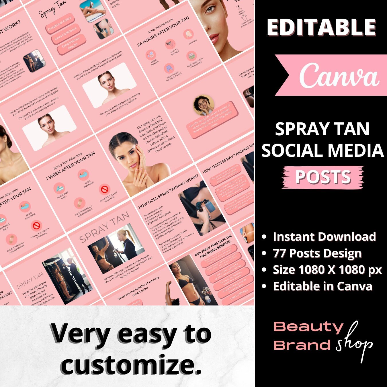 Spray Tan Instagram Posts Templates, Spray Tanning, Spray Tan Social ...