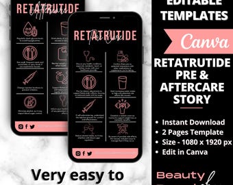 Storia IG modificabile di Retatrutide Pre- e Post-trattamento, Marketing medico per la perdita di peso per cliniche e piccole imprese, Post sulla cura delle iniezioni per la perdita di peso