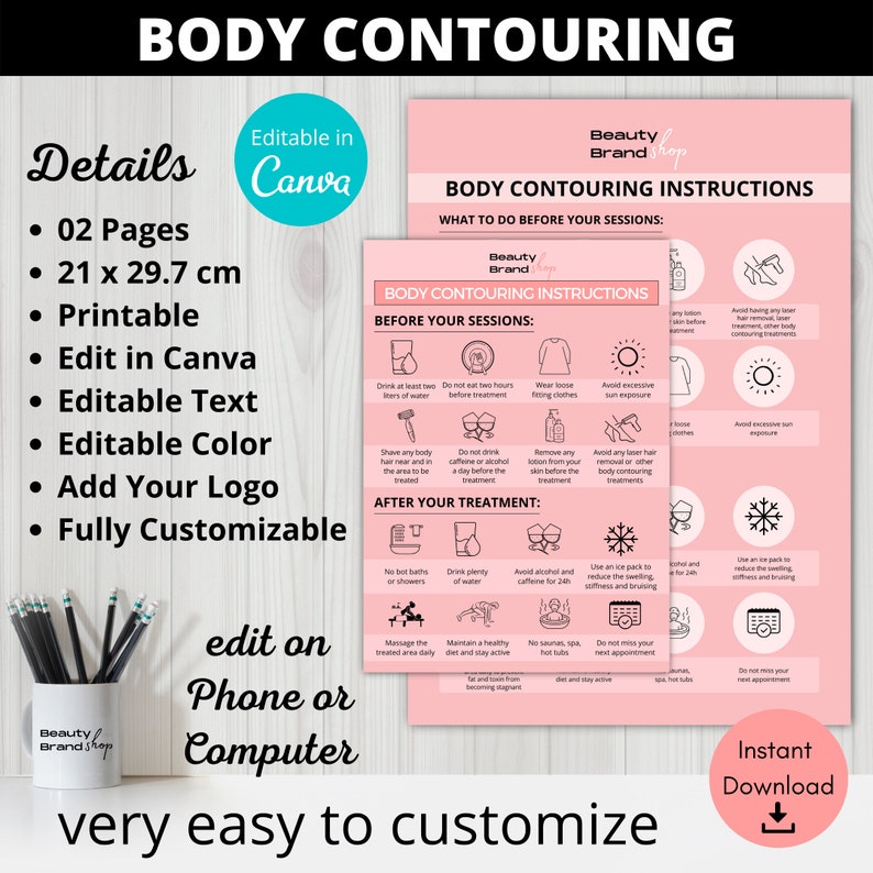 Body Contouring Pre Care and Post Care Instructions Body Etsy