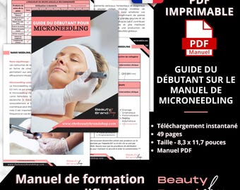 Guide du Debutant Sur Le Manuel de Microneedling, Beginner's Guide to Microneedling Manual, Microneedling Training Manual, Beauty Manual