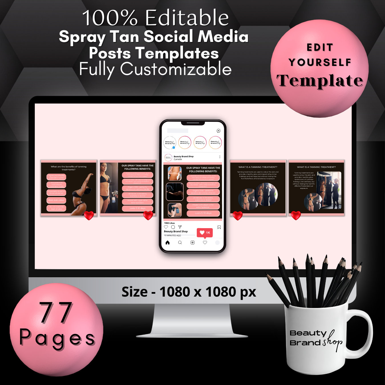 Spray Tan Posts Spray Tan Social Media Posts Templates, Spray Tanning Instagram Posts ...