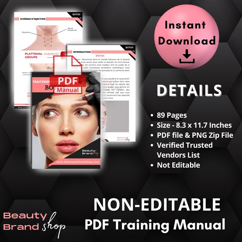 French DIY Treatment Botox Manual, Cosmetic Aesthetics Training ...