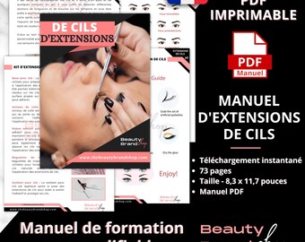Manuale di Extension Ciglia - Versione Francese, Manuale di Formazione sulle Extension Ciglia, Guida alle Extension Ciglia, Manuale di Ciglia Personalizzate, Formazione Lash Tech