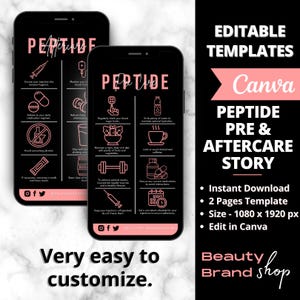 Peptide Pre &Aftercare IG Story, Peptide Therapy for Weight Loss, Peptide Weight Loss Guide, Medical Weight Loss Template, Med Spa Care Post