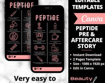 Peptide Pre &Aftercare IG Story, Peptide Therapy for Weight Loss, Peptide Weight Loss Guide, Medical Weight Loss Template, Med Spa Care Post