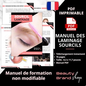 Eyebrow Lamination Manual(FRENCH Version), Brow Lifting Manual, Eyebrow Lamination Training Manual Pdf, Laminated Eyebrows, Eyebrow Training