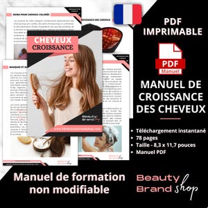 Manuel de Croissance des Cheveux, Hair Growth Manual, Hair Regrowth Treatment Training Course, Cosmetology Hair and Scalp Treatment Manual
