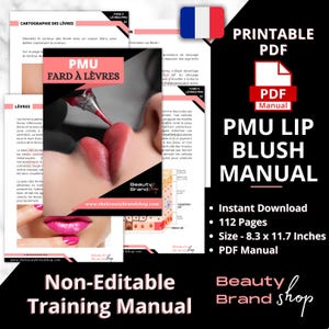 FRENCH Version - PMU Lip Blush Manual, Lip Blush Training Guide, Lip Micropigmentation, Tattoo Lip Liner, PMU Lip Masterclass, Lip Makeup