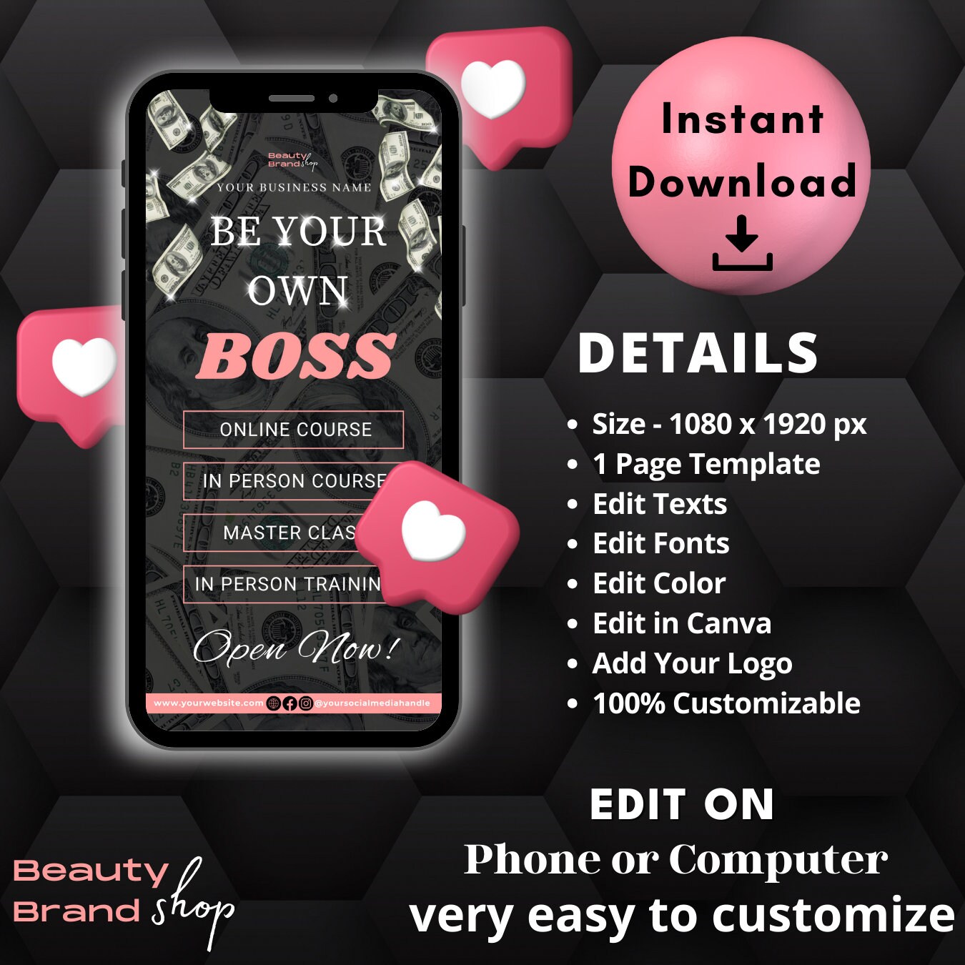 Be Your Own Boss Flyer Story, Social Media Become Your Own Boss, DIY ...
