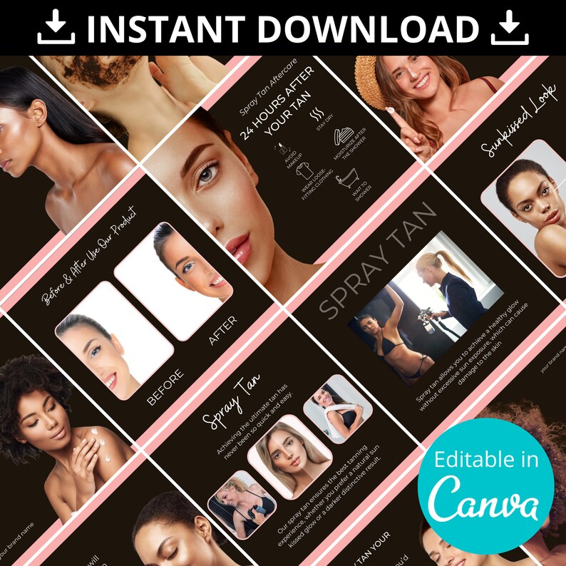 Spray Tan Posts Spray Tan Social Media Posts Templates Spray Tanning - Etsy
