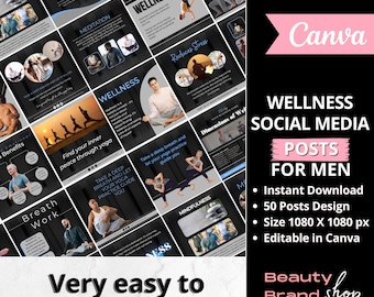 Men's Wellness Social Media Post, Health and Wellness Instagram Post Template, Healthy lifestyle Post, Health Wellness Social Media Template