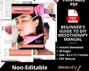 Mesotherapy Manual - Beginner's Guide, Mesotherapy Training Manual, Face Body, Scalp, Lipolysis, Training Guide, Aesthetic Injectable Manual
