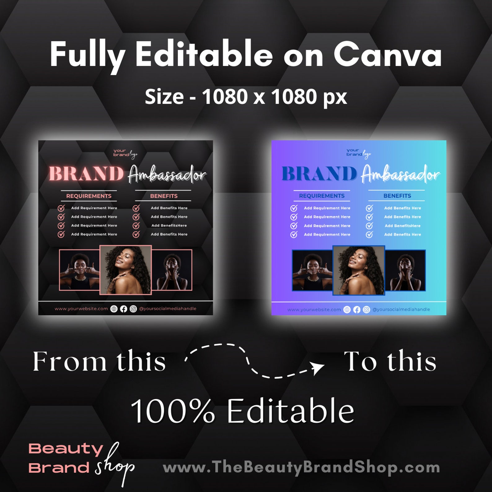 Blog Post Flyer Sample Social Media Posts, DIY Flyer Template Design, Instagram Post, Hair ...