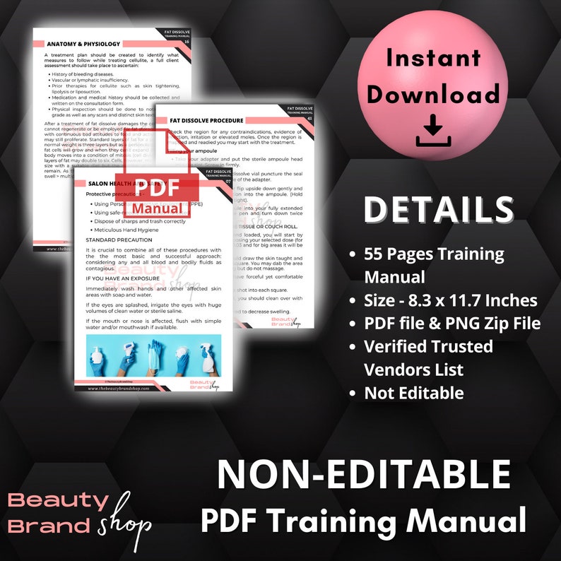 Fat Dissolve Training Manual, Fat Dissolving Manual, Fat Mapping, Fat ...