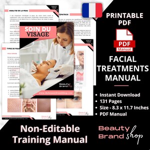 French Version - Facial Treatments Manual, Skin Treatments Training Manual,  Facial Guides, Beauty Training Resources, Facial PDF Manual