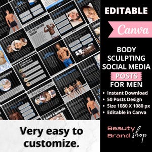 Body Sculpting Social Media Post for MEN, Body Sculpting Instagram, Coolsculpting Post, Body Contouring for Men Social Media Medspa Template