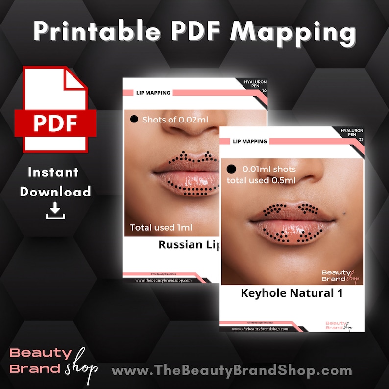 Hyaluron Pen Lip Mapping Training, No Needle Lips, Lip Map, Cupid Bow ...