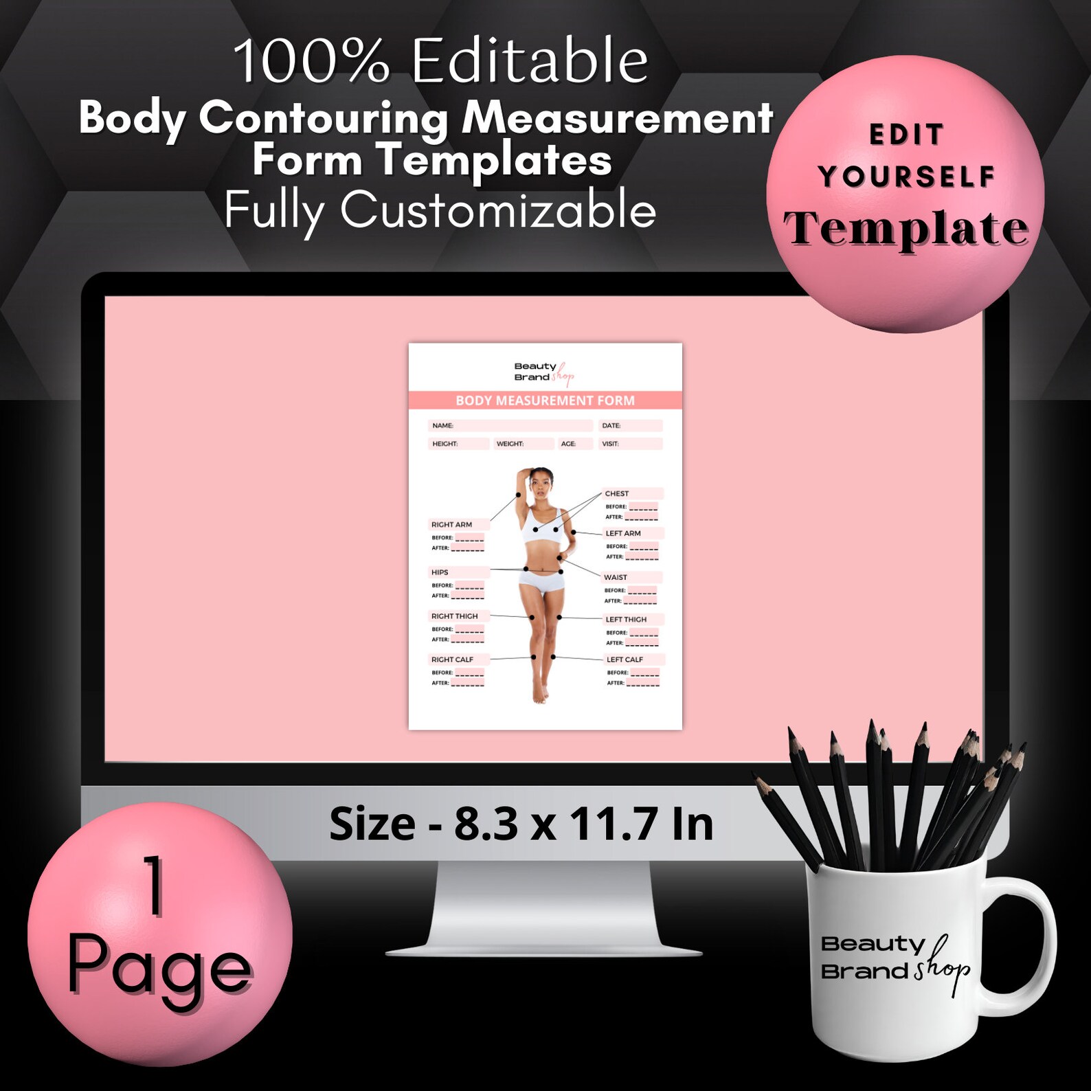 Body Contouring Body Measurement Form, Body Sculpting Consent Form ...