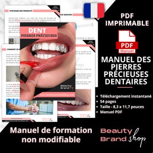Manuel des Pierres Precieuses Dentaires, Tooth Gems Manual, Tooth Gems Printable Manual, Teeth Jewel, Tooth Gems, Tooth Gems Course Designs