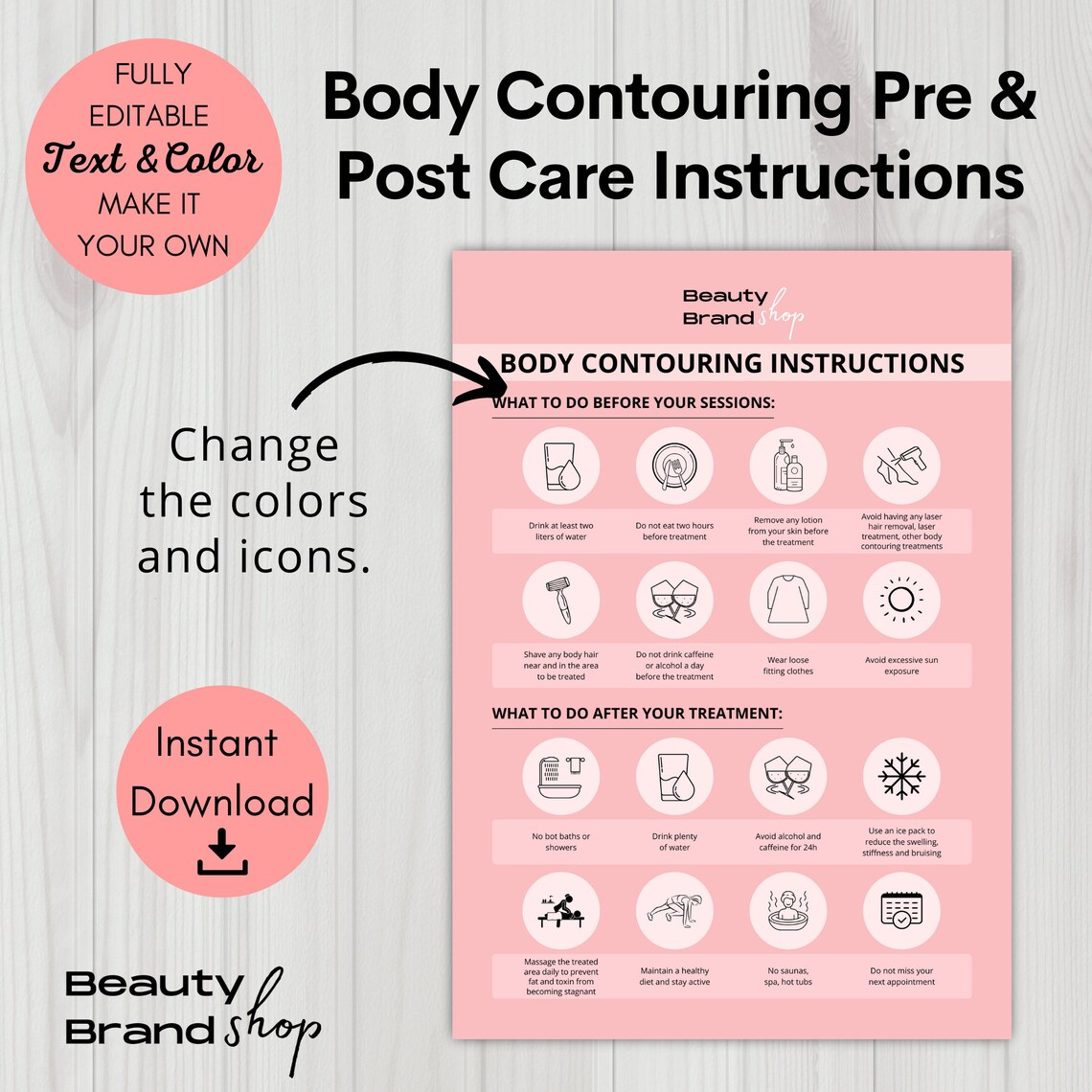 Body Contouring Pre Care and Post Care Instructions Body Etsy