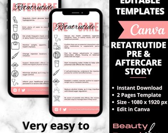 Storia IG pre e post-trattamento di Retatrutide, marketing modificabile per la perdita di peso medica per cliniche e piccole imprese, post sulla cura delle iniezioni per la perdita di peso