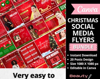 Christmas Flyer Bundle, Christmas Social Media Template, Boutique Flyer, Holiday Instagram Posts, Winter Holiday Season Flyer, December Sale